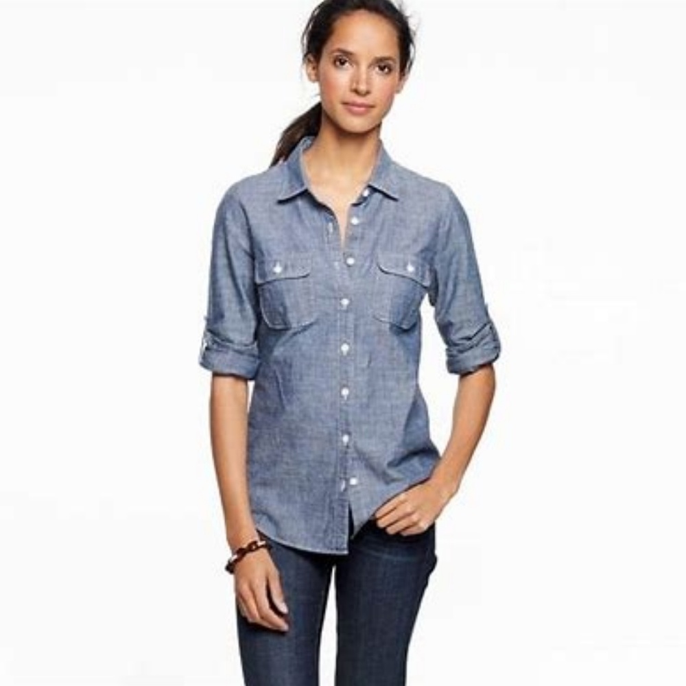 J. Crew Chambray long sleeve button down